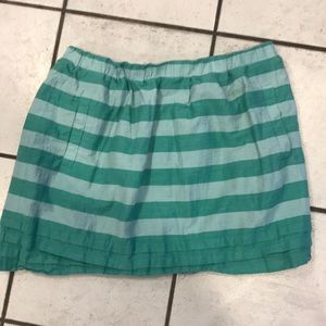 Loft teal blue linen blend skirt large